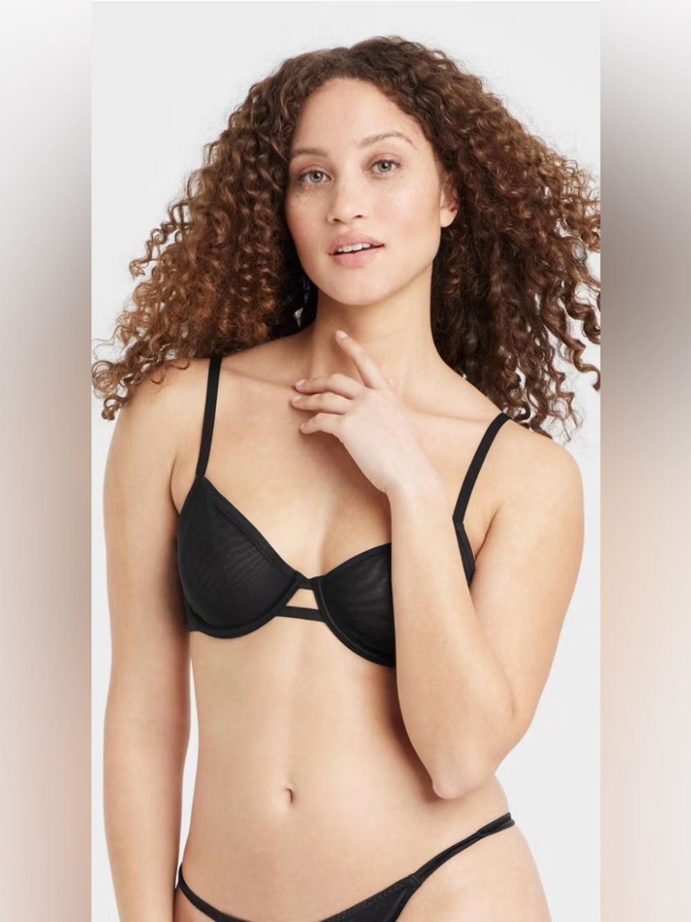 Women's Mesh Unlined Comfort Wire Demi Bra - Auden™ Black 40DDD